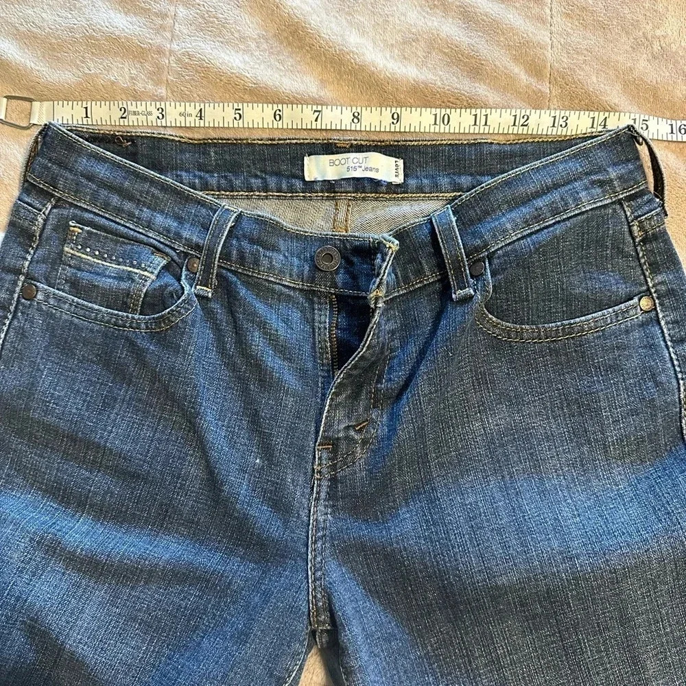 Levi’s 515 Bootcut Jeans Women’s Size 6 Blue Denim Embelleshed - Picture 6 of 9